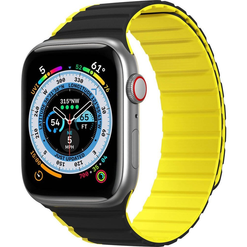 DUXDUCIS Mágneses Óraszíj Apple Watch 40/41mm Fekete-Sárga