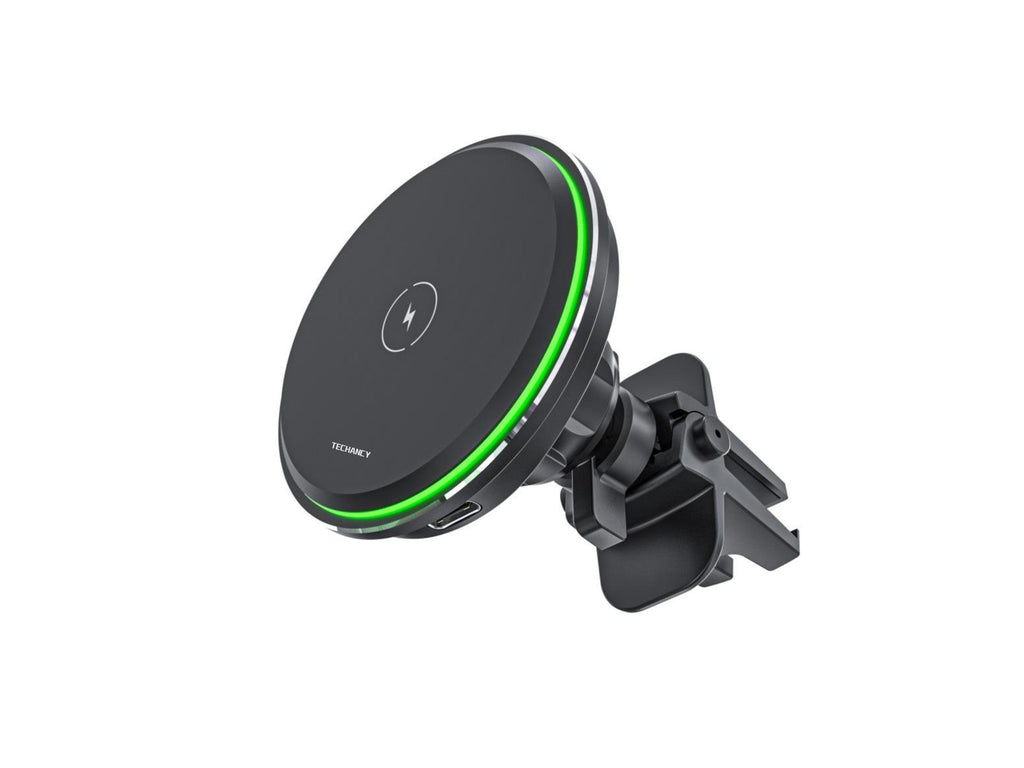 Techancy Suporte Para Telemóvel Com Carregador Sem Fios Para Automóvel  TF2794, Carregamento Sem Fios De 15 W，